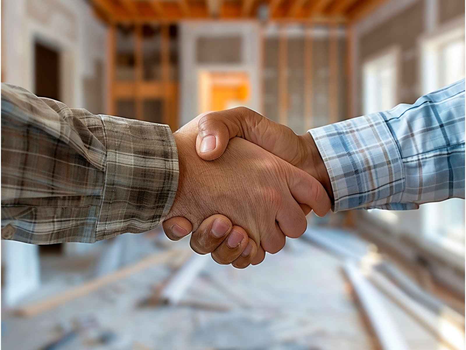 Handshake in construction setting