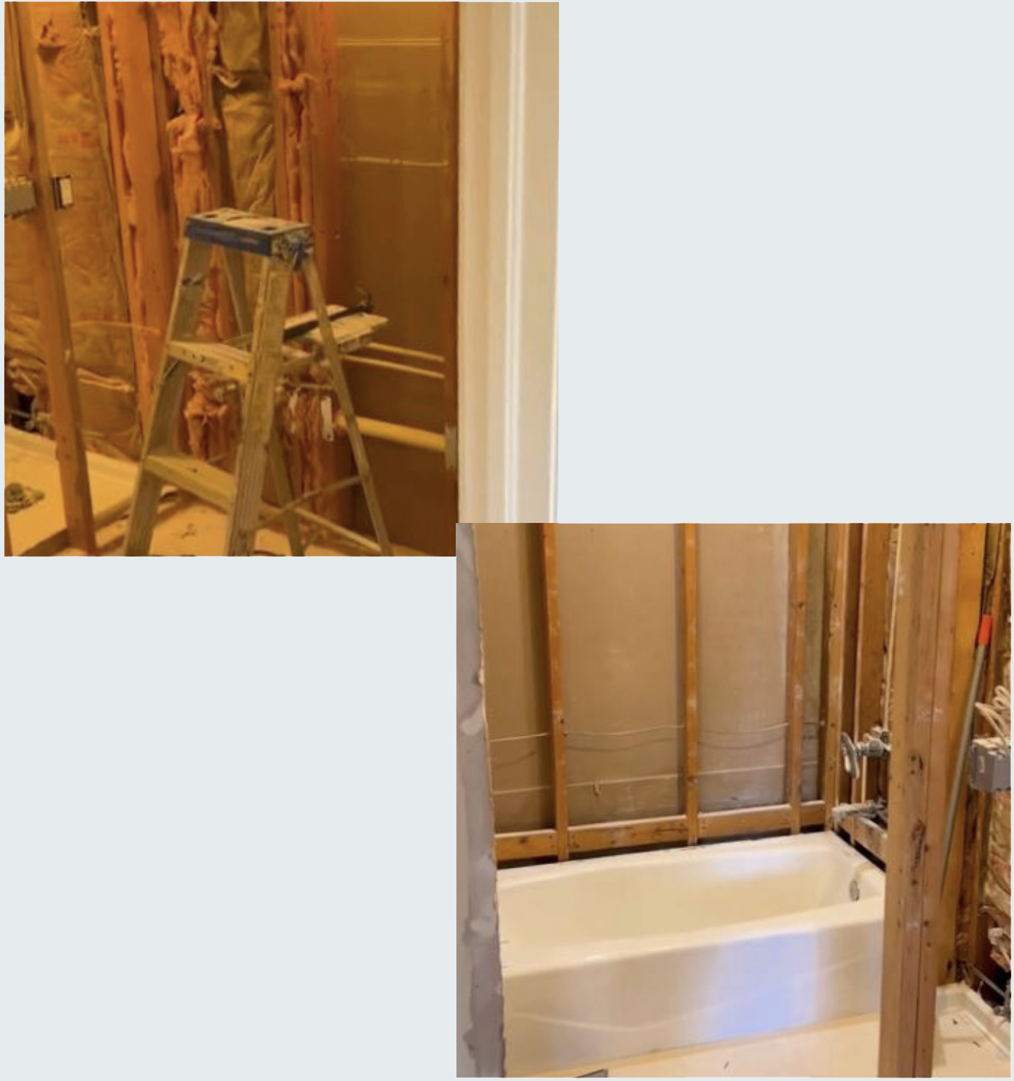 Bathroom renovation in progress.